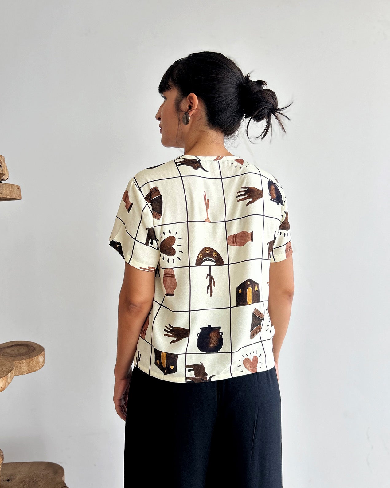 Blusa de Botão Arte da Terra