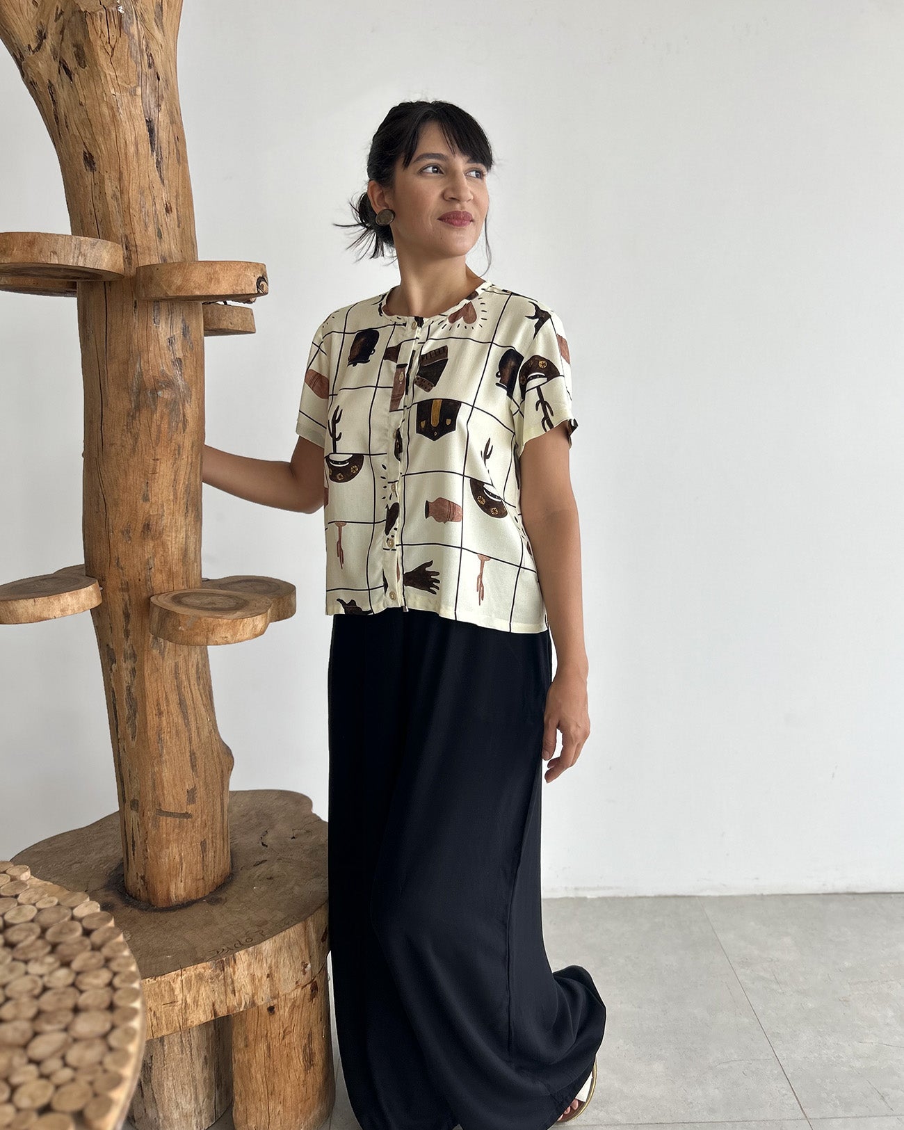 Blusa de Botão Arte da Terra