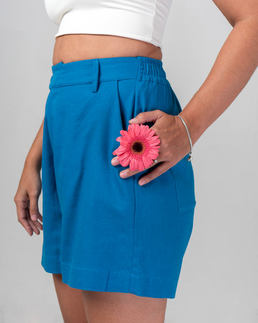 Short Alfaiataria Azul Turquesa